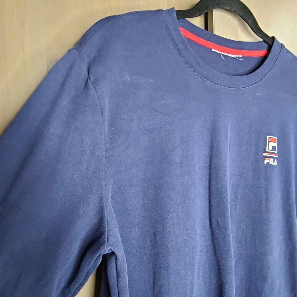 Fila Sweatshirt Mens Medium Blue Pullover Long Sleeve Athleisure Active Casual - Picture 4 of 10